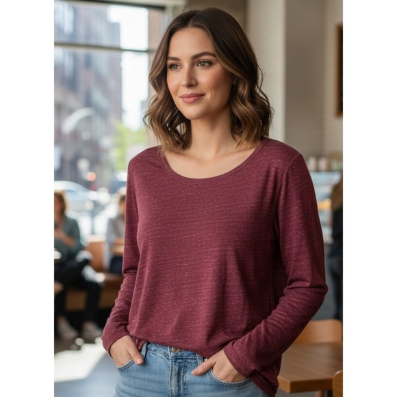 Sonoma The Everyday Tee Burgundy Heathered Size XXL - Picture 1 of 7